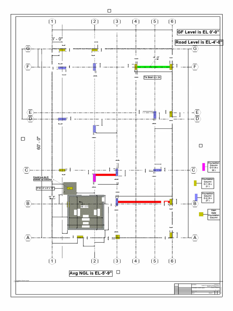 Foundation Column Layout Details | PDF