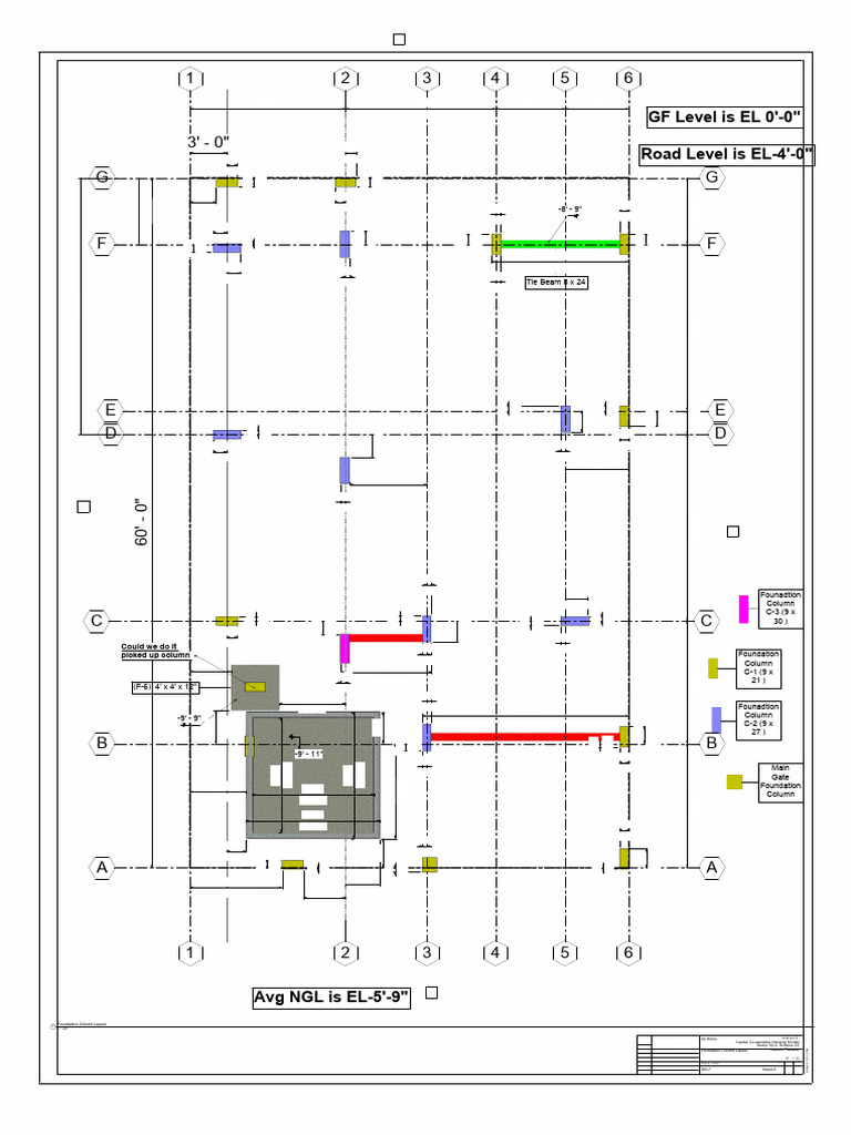 Foundation Column Layout for Construction | PDF | Ali