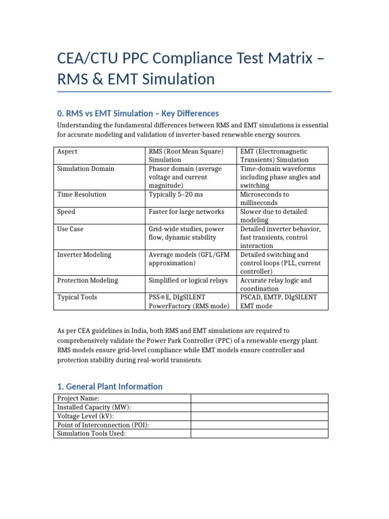 CEA PPC Compliance Test Matrix With Comparison | PDF | Root Mean Square ...