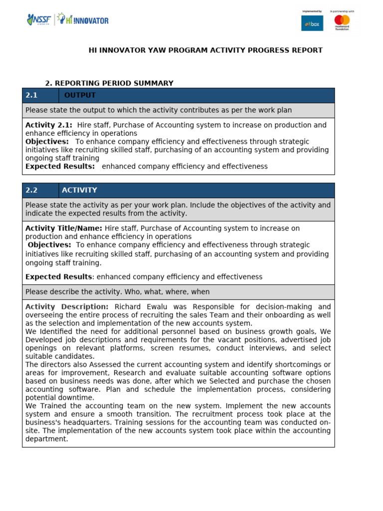 Ka'ao Framework Implementation Report | PDF | Recruitment | Business