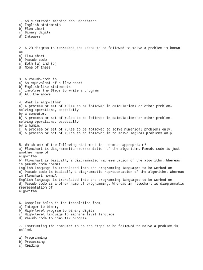 Understanding Algorithms and Programming Concepts | PDF | Computing ...