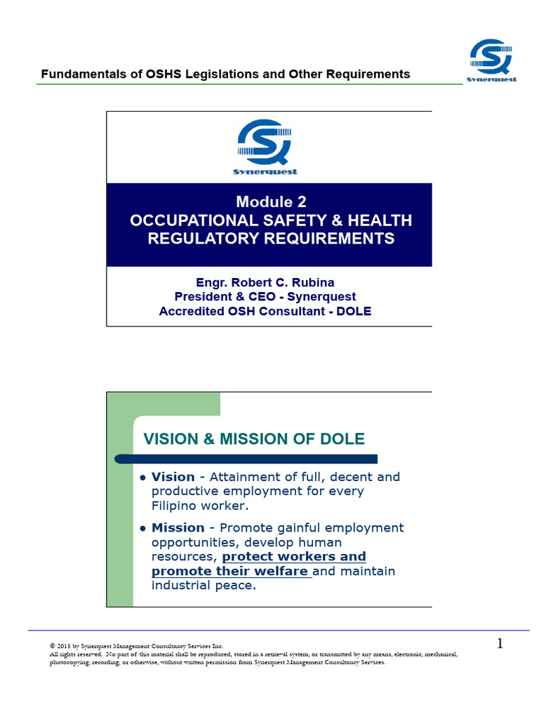 OSH Legislation Fundamentals Guide | PDF | Occupational Safety And ...