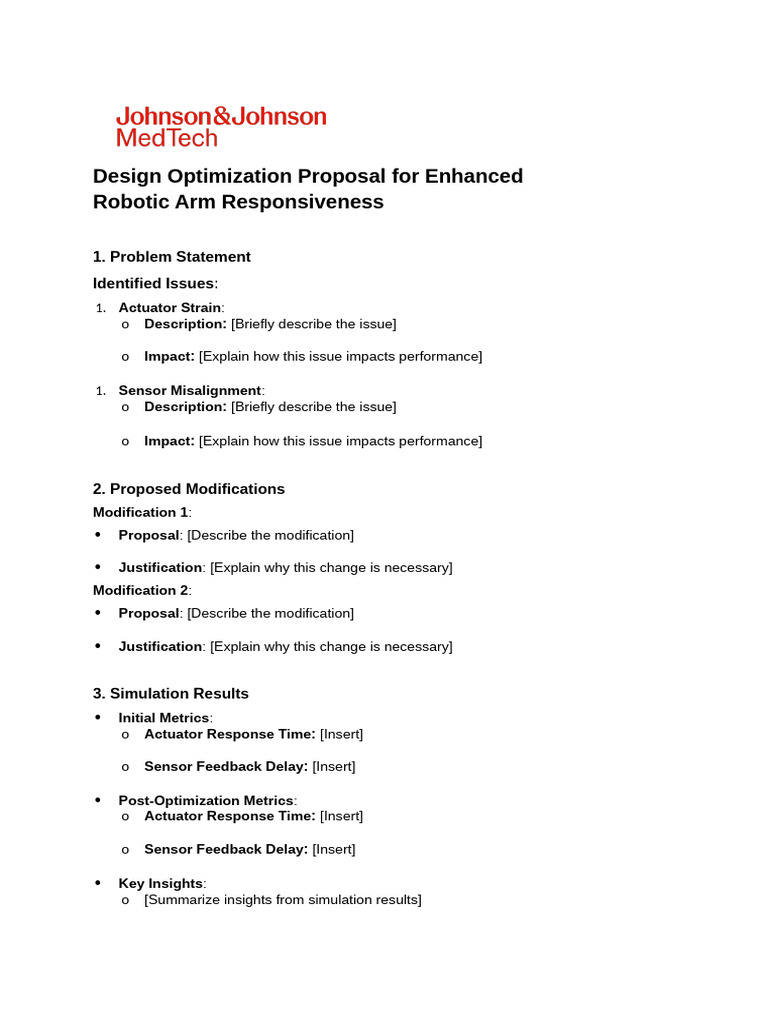 Robotic Arm Design Optimization Proposal | PDF