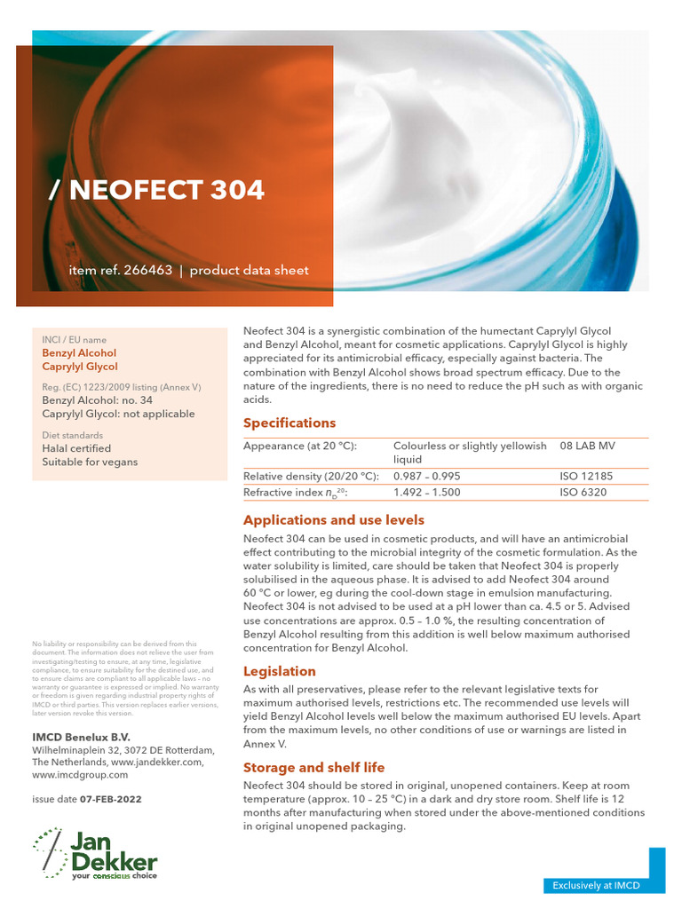 Neofect 304: Antimicrobial Cosmetic Agent | PDF | Cosmetics | Chemistry