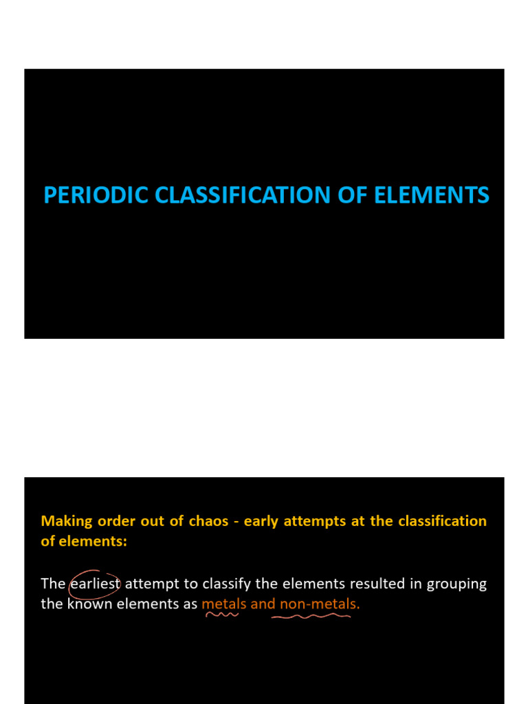 History of Element Classification | PDF | Chemical Elements | Periodic ...