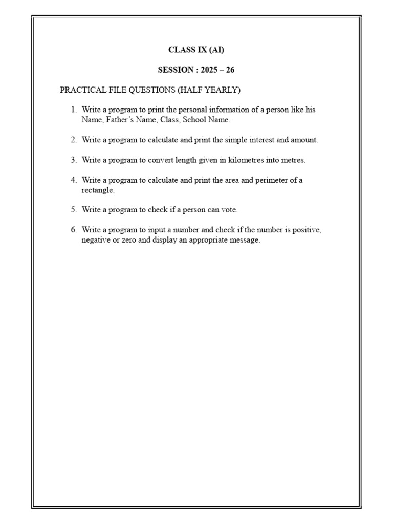 Class Ix (Practical) | PDF