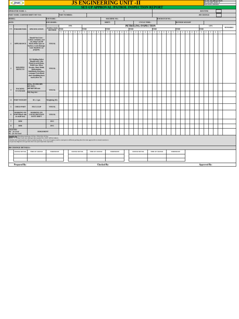 Garnish Shift MT YXA Inspection Report | PDF | Mechanical Engineering ...