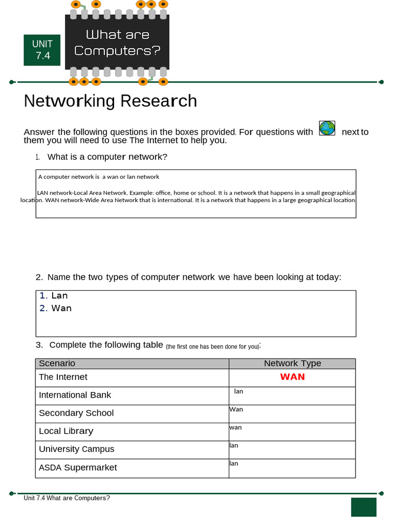 Networking Worksheet for Students | PDF