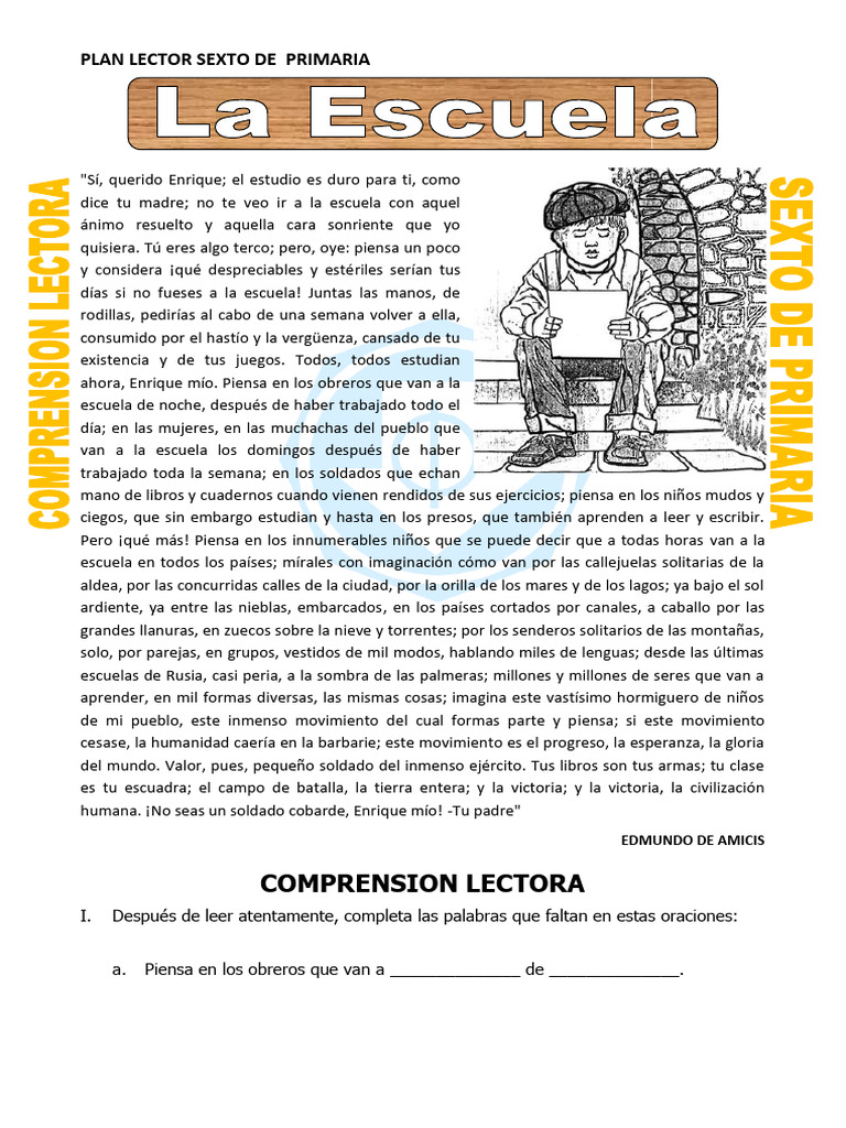 Plan Lector Sexto de Primaria | PDF