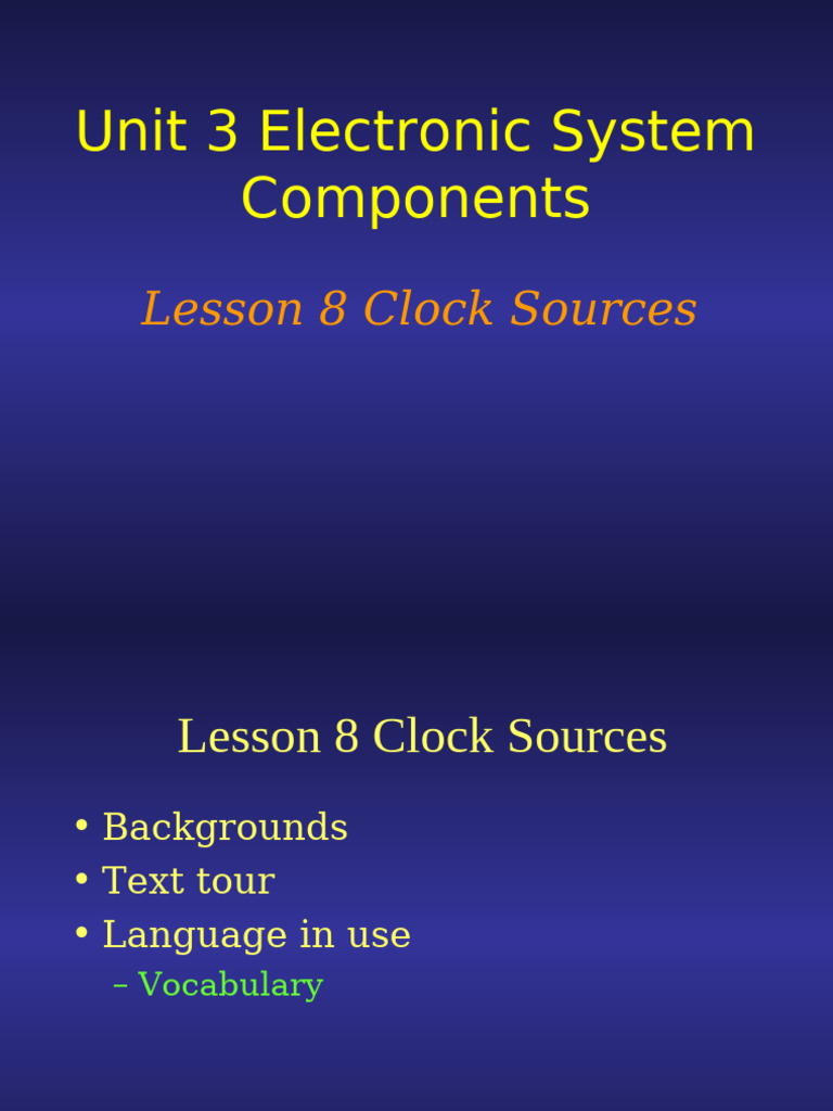 Lesson 8 Clock Sources | PDF | Electronic Oscillator | Detector (Radio)