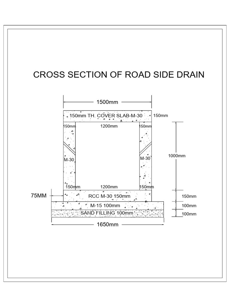 Road Side Drain Cross Section Details | PDF