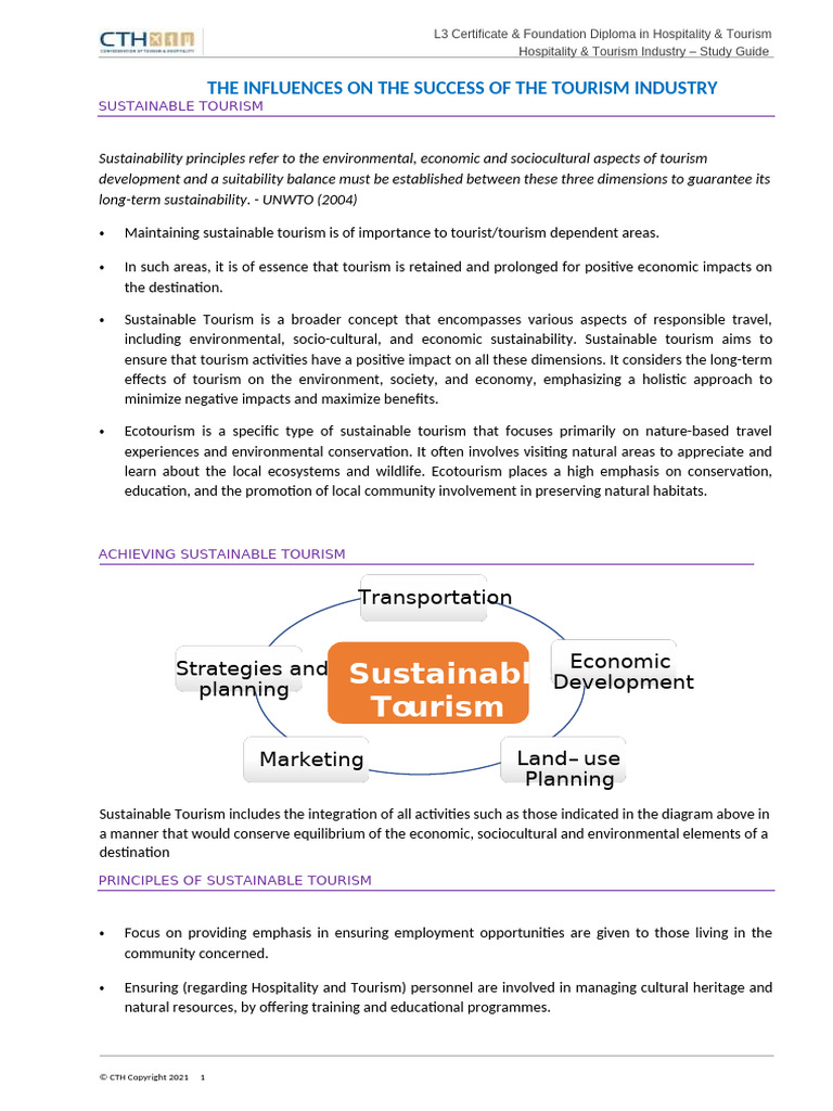 Sustainable Tourism Principles Guide | PDF | Sustainability | Tourism