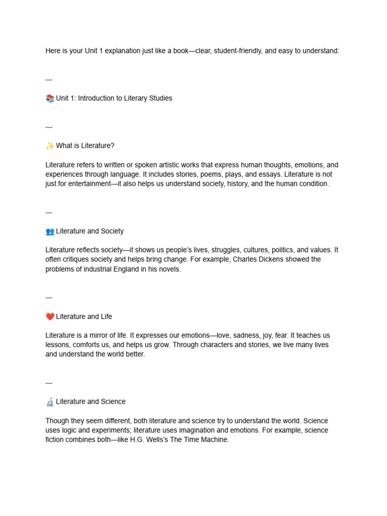 Major - 1 - Introduction To Literary Studies. | PDF | Poetry | Writing