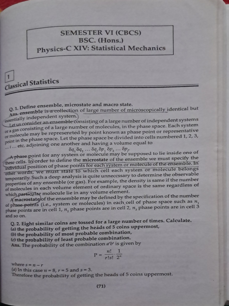 Statistical Mechanics | PDF