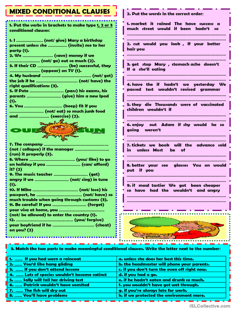 Mixed Conditional Clauses Worksheet | PDF | Chess Theory | Chess