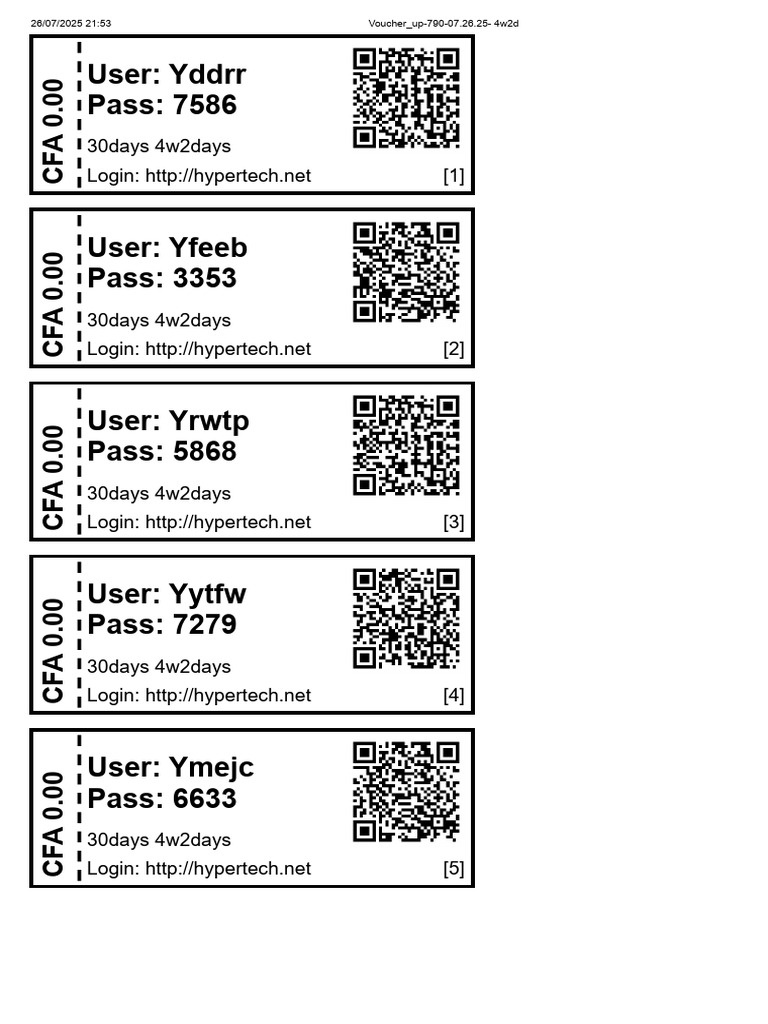 User Login Credentials List | PDF