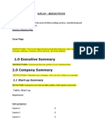 1.0 Executive Summary 2.0 Company Summary: Cover Page