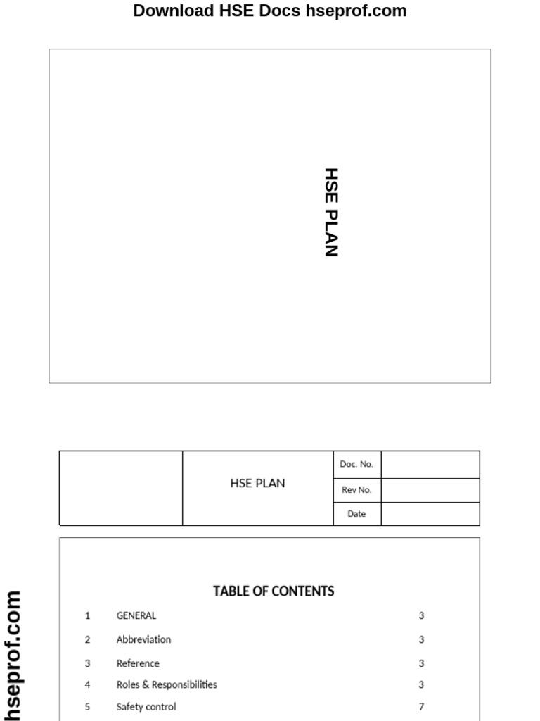 HSE PLAN by Https WWW Hseprof Com | PDF | Occupational Safety And ...