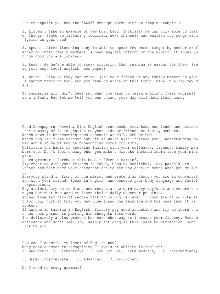 101 Tips for Learning English Fluently | PDF | English Language ...