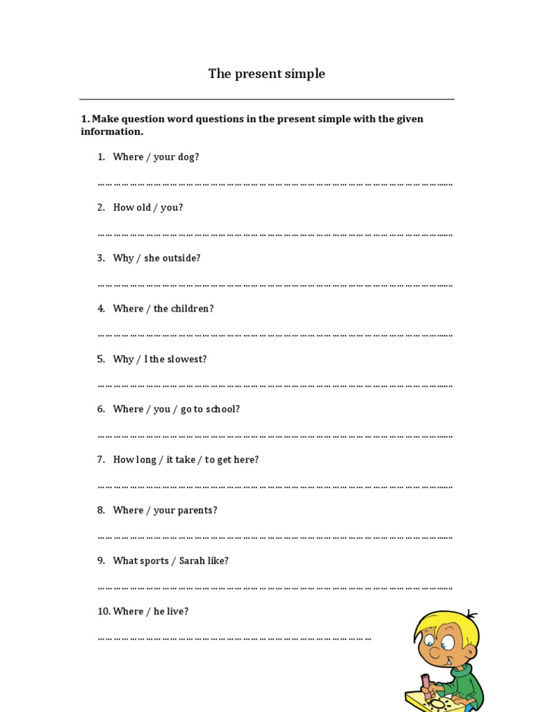 Present Simple Question Formation Exercises | PDF | Language Arts ...