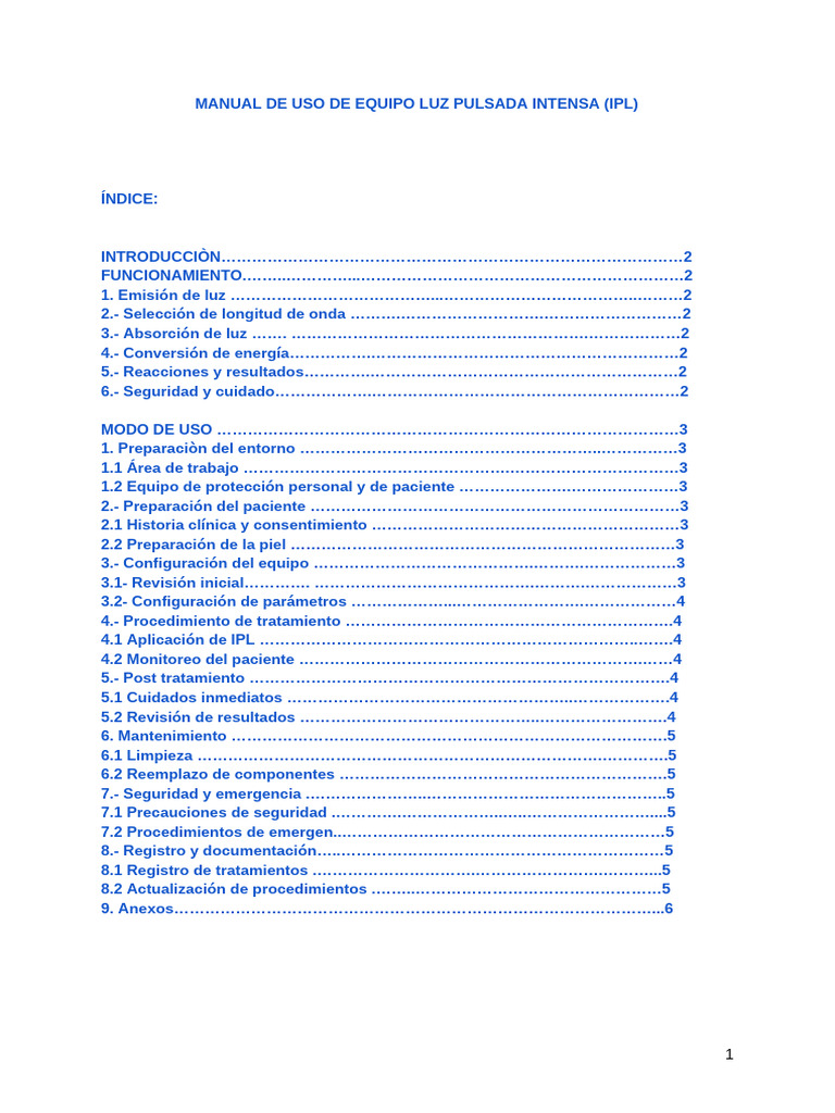 Manual de Uso IPL en Español | PDF | Ligero | Piel