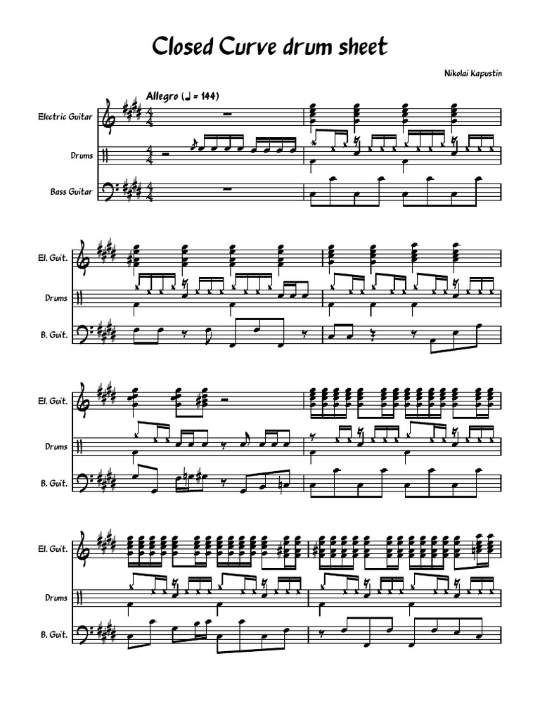 Closed Curve Drum Sheet | PDF | Musical Instruments | Irish Musical ...