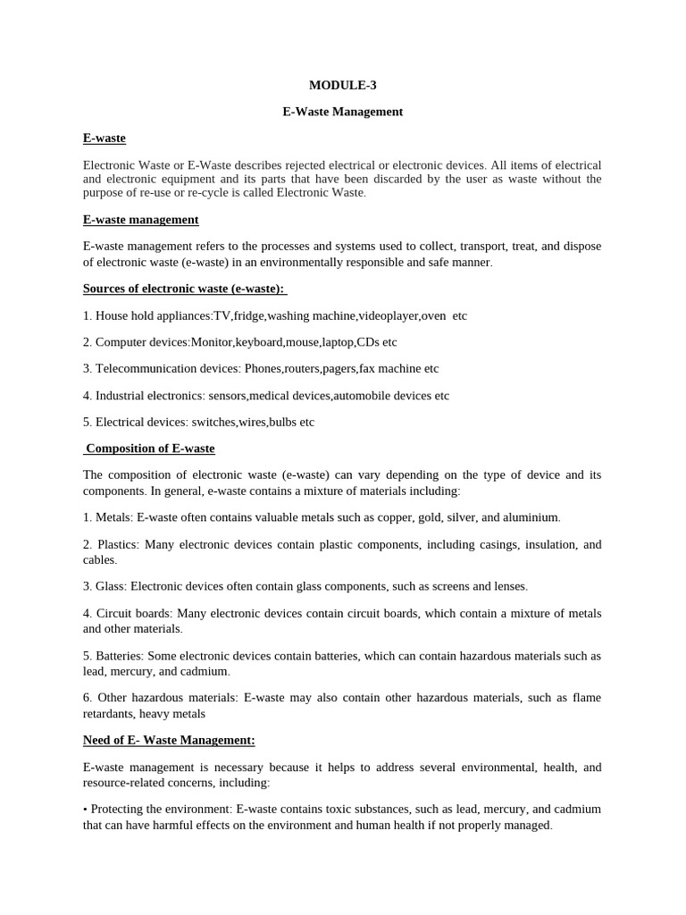 E-Waste Management and Recycling Guide | PDF | Electronic Waste | Waste