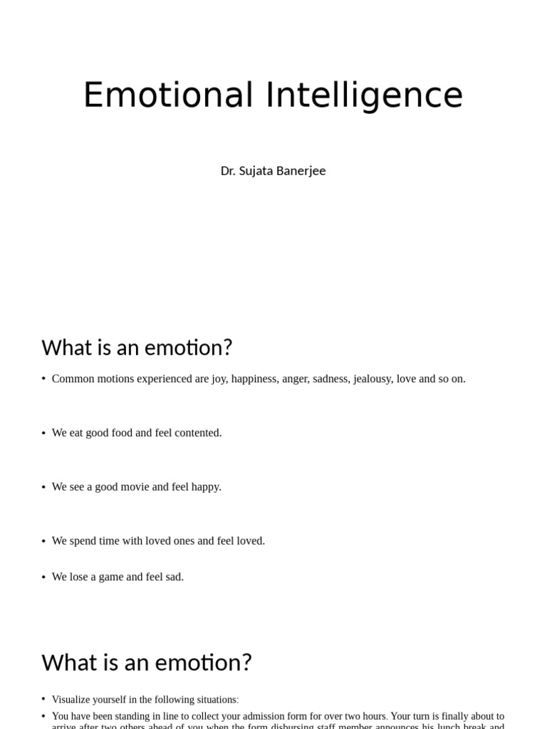 Understanding Emotional Intelligence Basics | PDF | Emotions ...
