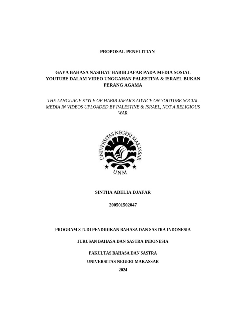 Proposal Penelitian Sintha | PDF