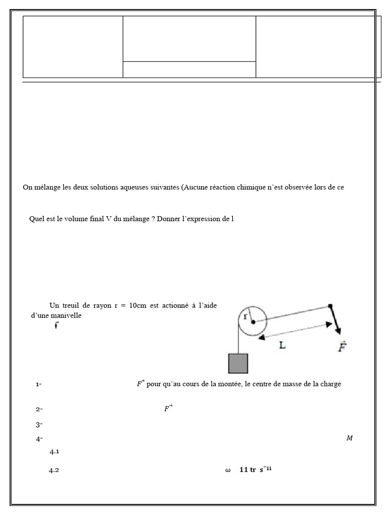 Exercice de chimie et physique pour 1Bac7 | PDF | Ion | Sciences physiques