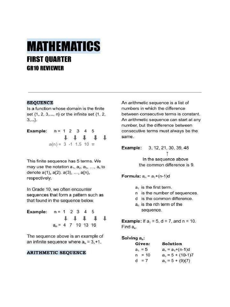 Math Reviewer | PDF