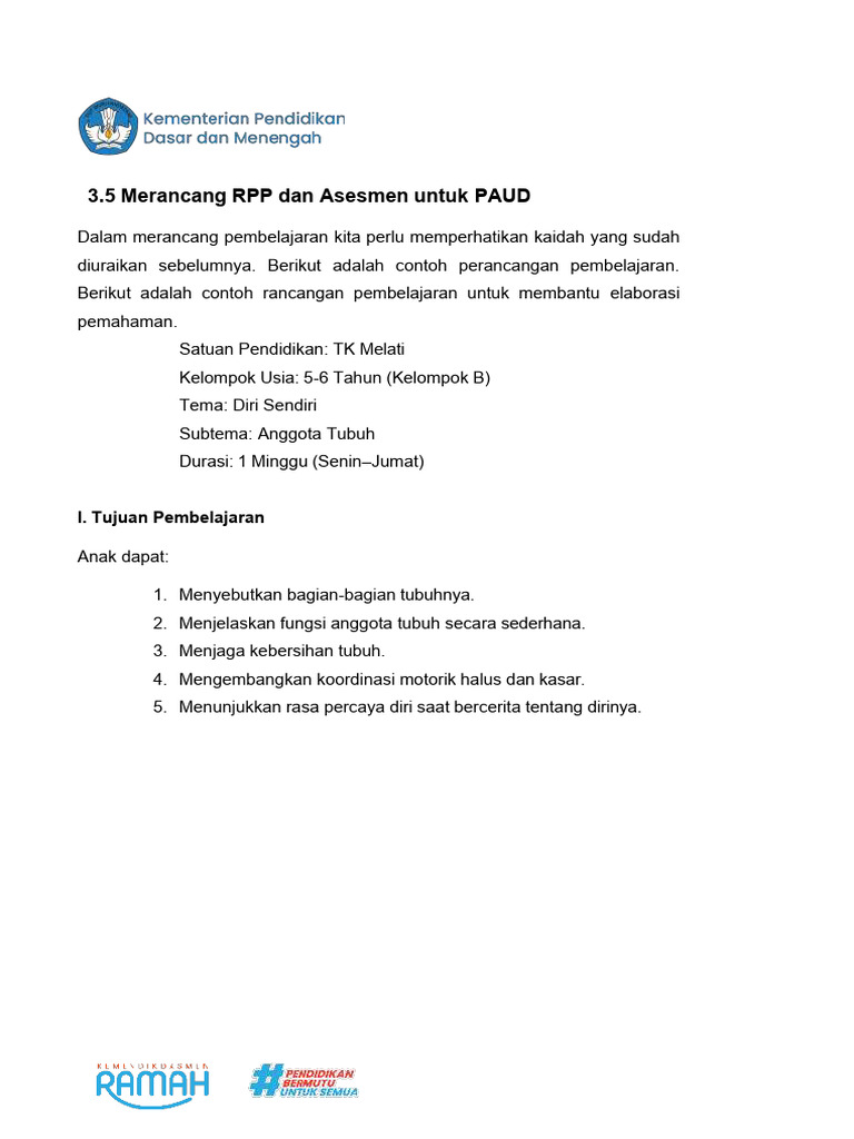 Merancnag RPP Paud | PDF