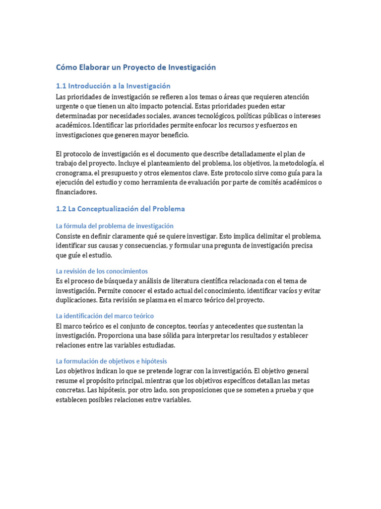 Semana 1 Como Elaborar Un Proyecto de Investigacion | PDF