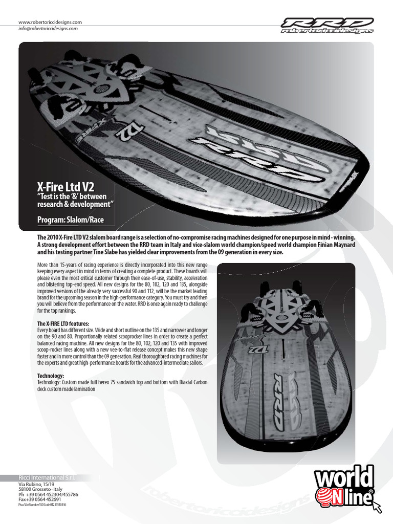 X-Fire LTD V2 Slalom Boards Overview | PDF