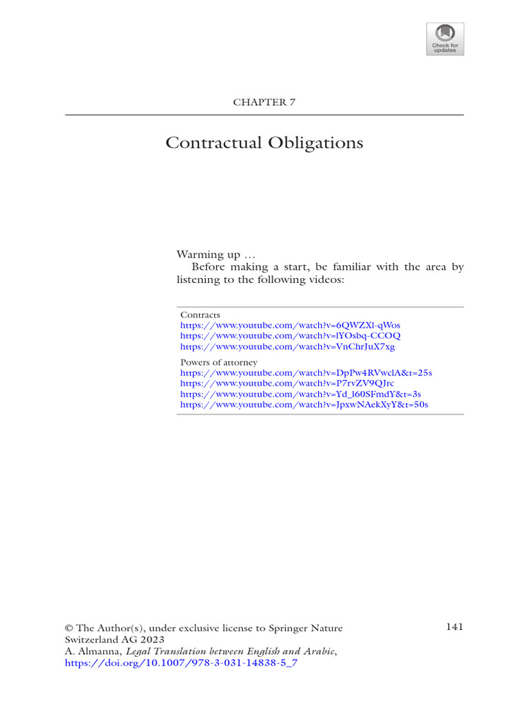 Contractual Obligations Explained | PDF | Consideration | Lease