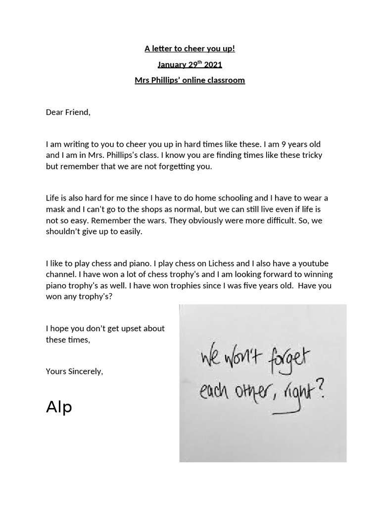 A Letter To Cheer You Up | PDF