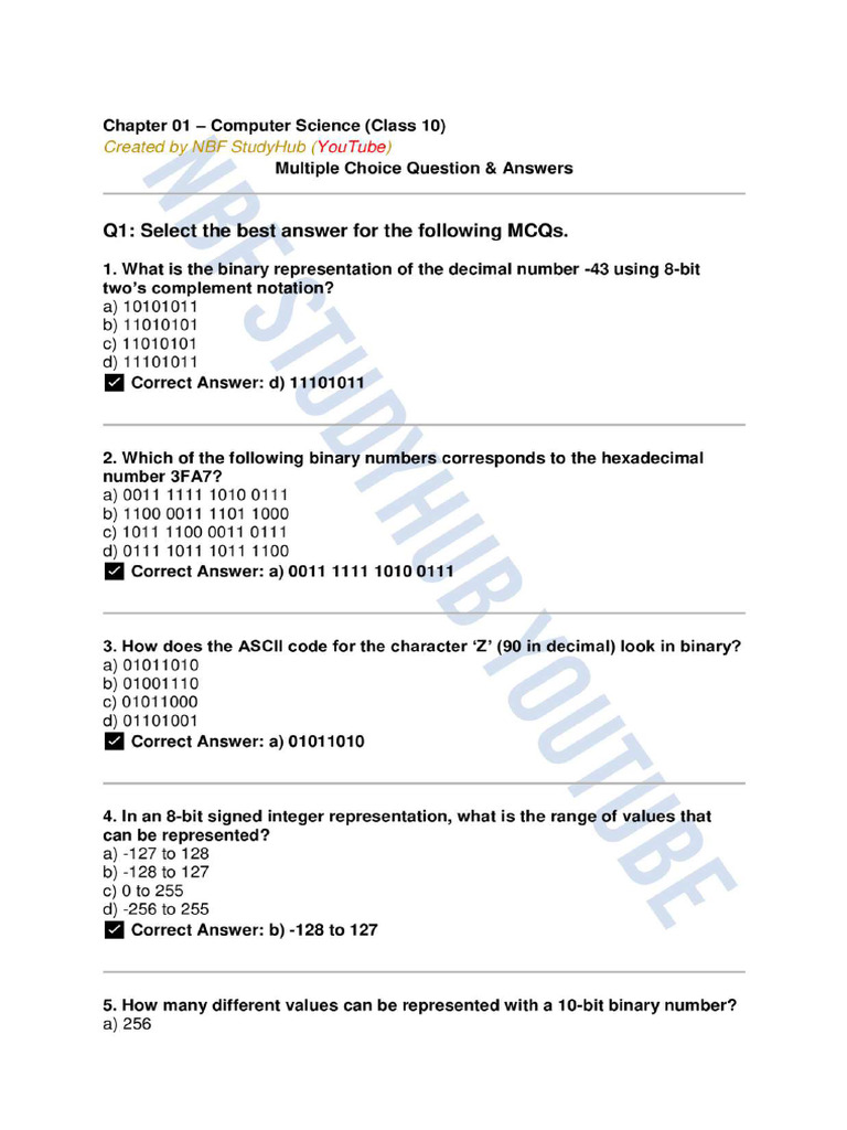 Unit 1 Class 10 MCQs | PDF