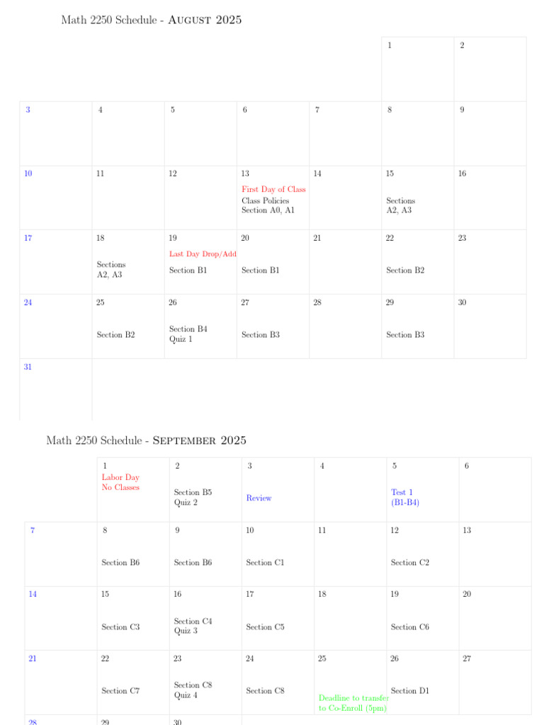 Math 2250 Course Schedule 2025 | PDF | Chess | Chess Theory