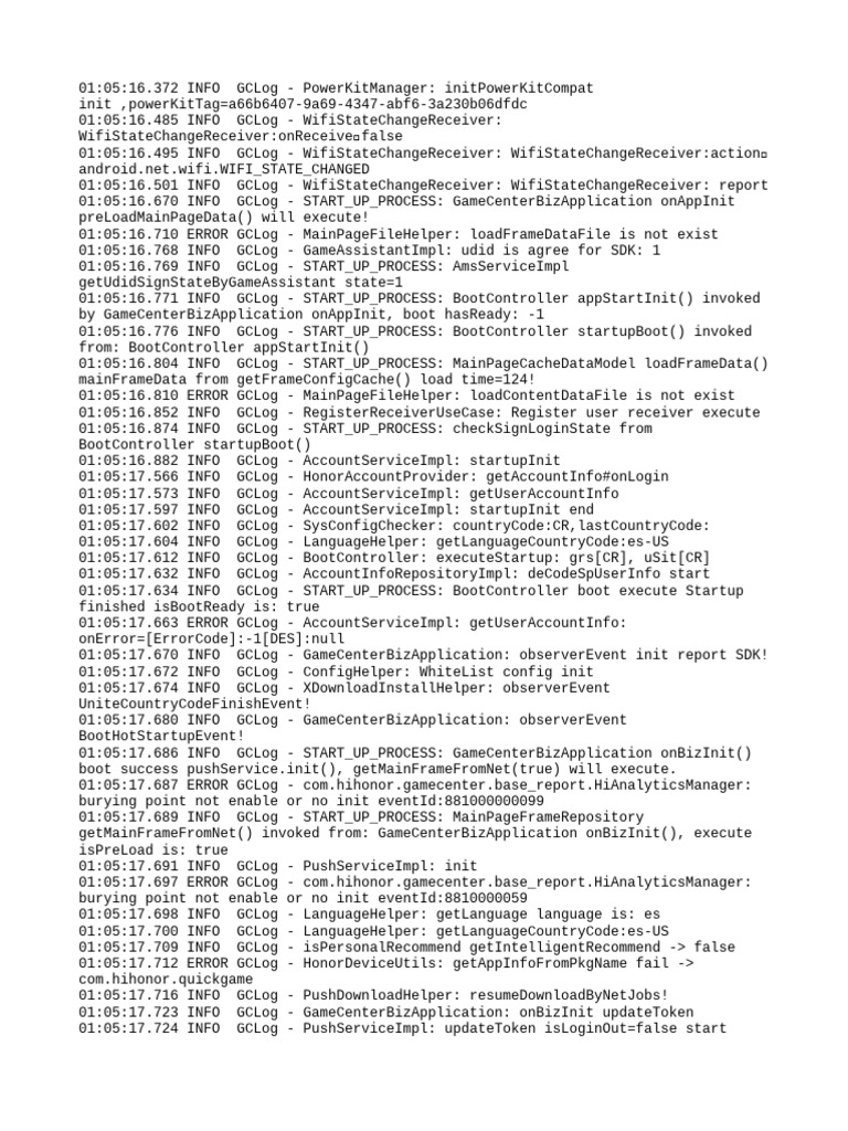 GameCenter Initialization Log Analysis | PDF | Computer Engineering ...