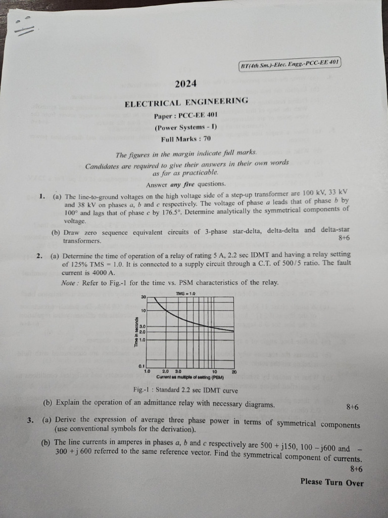 End Sem PYQ 2024-23 | PDF | Electric Power Transmission | Resistor