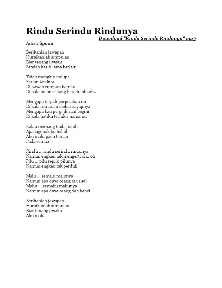 Rindu Serindu Rindunya Pdf