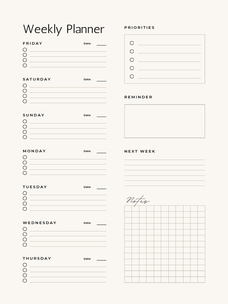 Weekly Planner Reminder | PDF