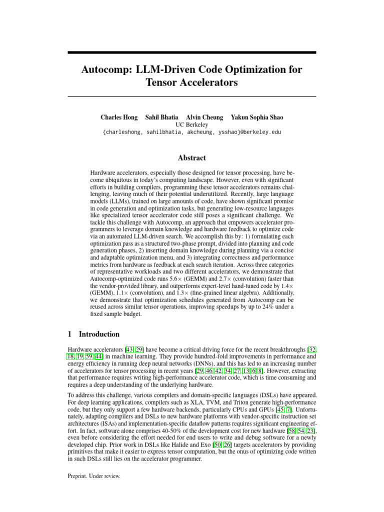 LLM-Driven Optimization for Tensor Code | PDF | Mathematical ...