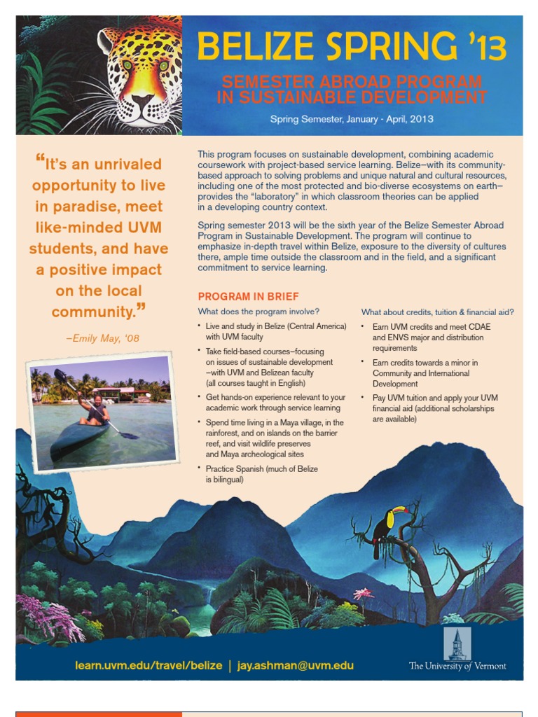 2013 Belize One Sheet | PDF | Belize | Maya Peoples