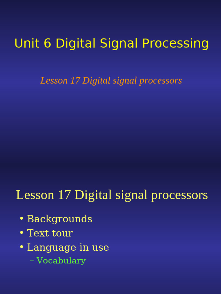 Digital Signal Processors Overview | PDF | Digital Signal Processor ...