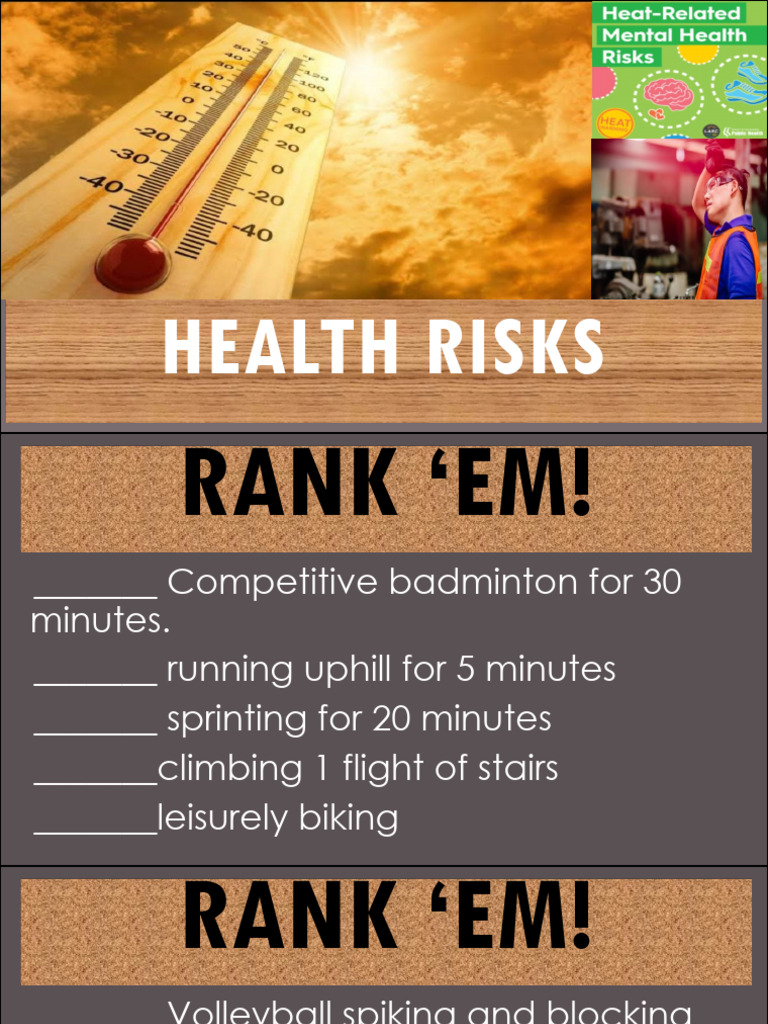 Health Risks Lesson 3 | PDF