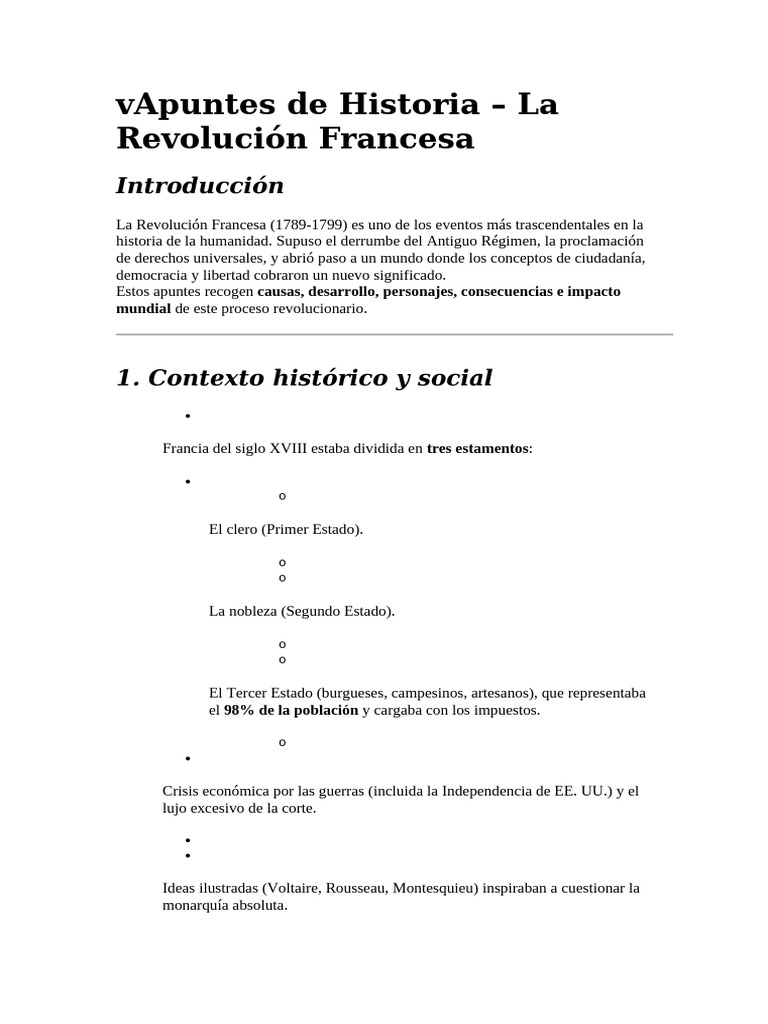Vapuntes de Historia - La Revolución Francesa | PDF | revolución ...