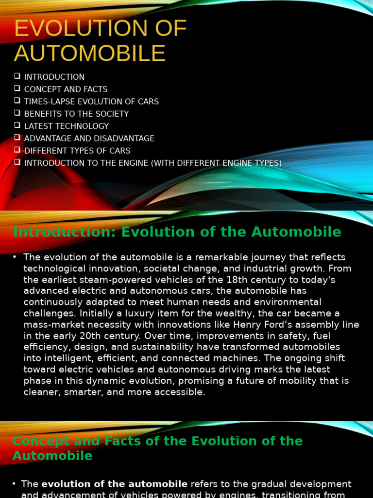 Evolution of Automobile | PDF | Car | Diesel Engine
