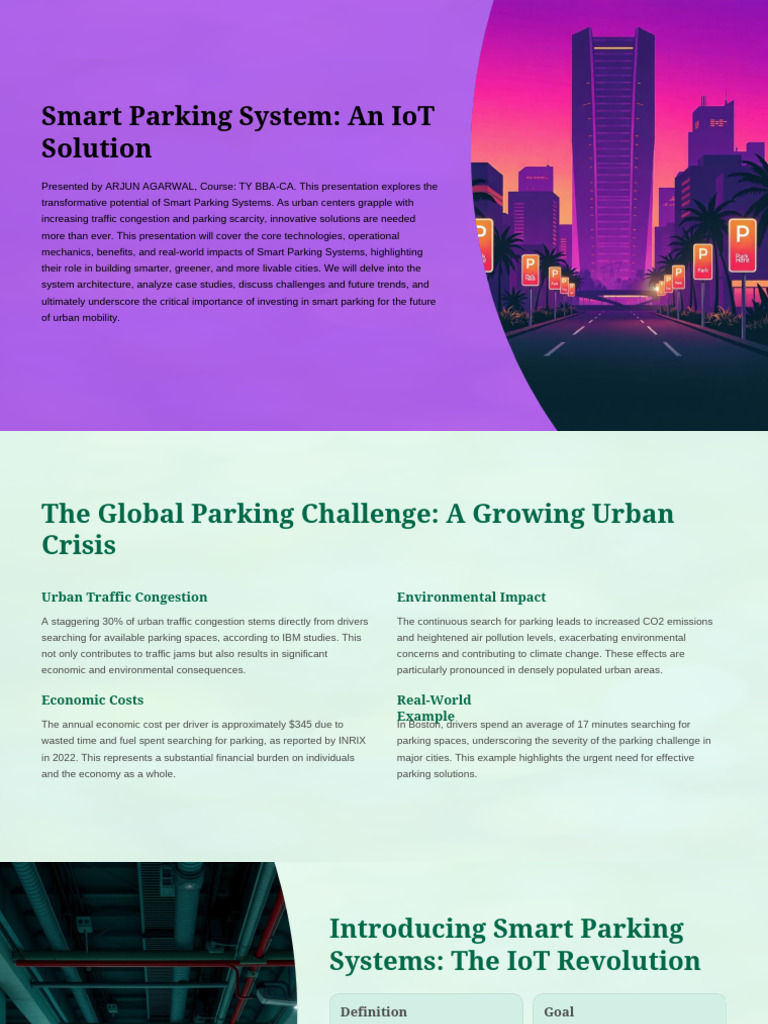 Smart Parking Systems: IoT Solutions | PDF | Parking | Internet Of Things