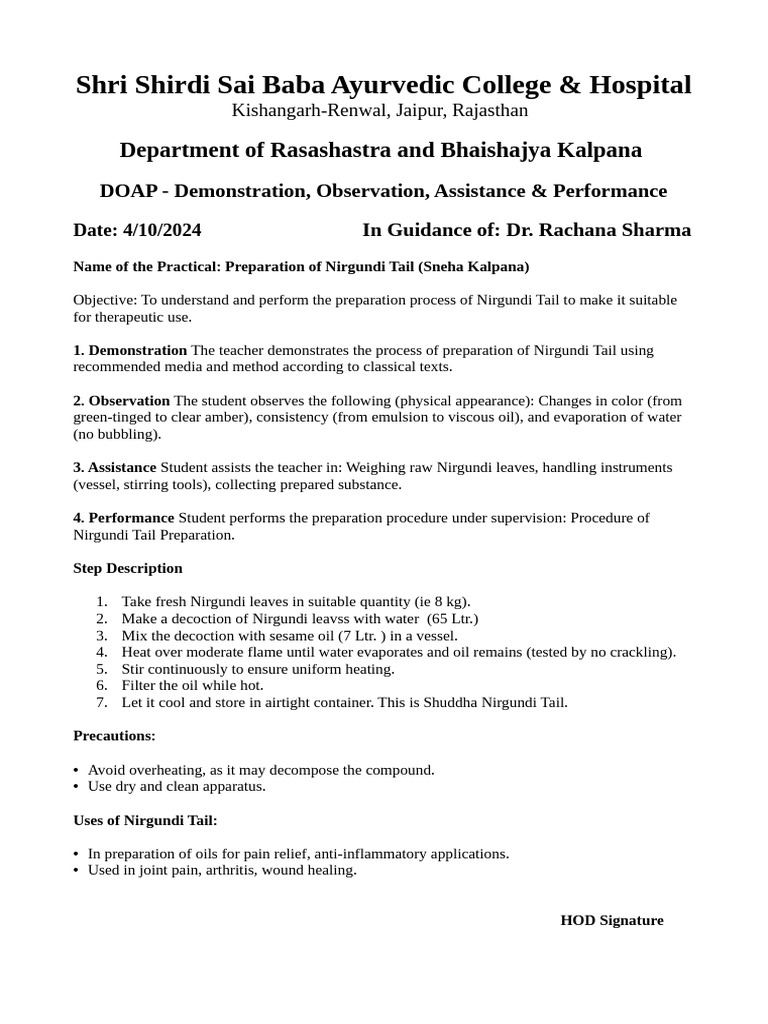 DOAP of Nirgundi Tel | PDF